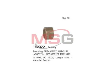 Втулка стартера 13x9,05x8,5 CITROEN/PEUGEOT/RENAULT Berlingo/C2/C3/207/307/Megane/Clio "1,1-1,6 "96> ="" CARGO 142022