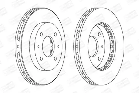 Диск гальмівний передній (кратно 2) Volvo S40, V40/Mitsubishi Carisma, Galant, Lancer (98-) CHAMPION 561926CH