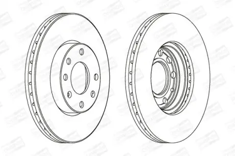 Диск гальмівний передній (кратно 2) Opel Astra G CHAMPION 562069CH
