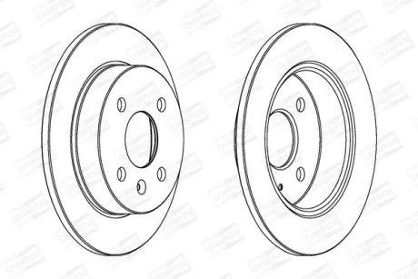 Гальмівний диск зад. Opel Astra G 98- (240x10) компл. 2шт CHAMPION 562071CH