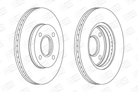 Диск гальмівний передній (кратно 2) Ford Fusion (02-12), Fiesta (IV,V) CHAMPION 562078CH