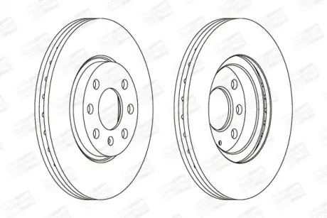 Диск гальмівний передній (кратно 2) Opel Combo/MPV 01 - Corsa C (X01) (00-09), Meriva (03-10), Tigra (X04) (04-1 CHAMPION 562196CH