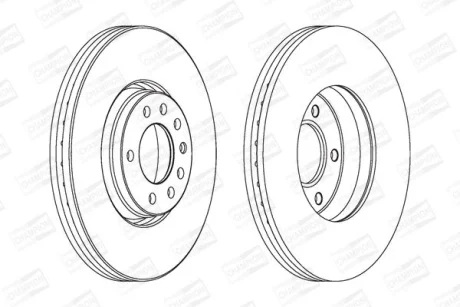 Диск тормозной передний (кртано 2) Opel Astra (G,H), Corsa D, Zafira B (CHAMPION 562240CH
