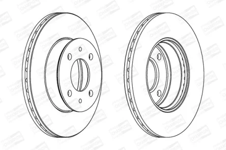 Гальмівний диск перед. Hyundai Accent II 00-05 (241x19) компл. 2шт CHAMPION 562273CH