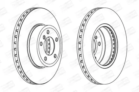 Диск гальмівний передній Bmw 5 (E60) (01-10), 5 Touring (E61) (04-10) (562397CH-1) CHAMPION 562397CH1