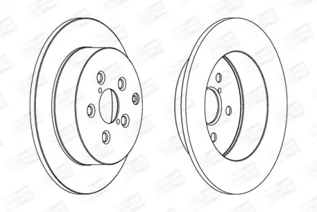 Диск тормозной задний (кратно 2) Toyota Avensis (T25) CHAMPION 562418CH