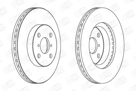 Диск гальмівний передній (кратно 2) Toyota Yaris (10-) CHAMPION 562421CH