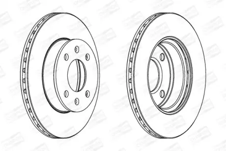 Диск тормозной передний (кртано 2) Hyundai i10 (I,II)/ Kia Picanto (I,II) (56242 CHAMPION 562428CH