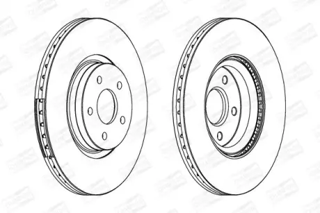 Диск гальмівний передній (кратно 2) Ford C-Max (07-)/Volvo S40 II, V40 (562434CH-1) CHAMPION 562434CH1