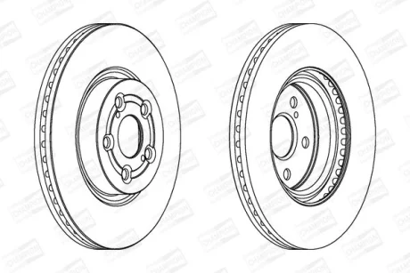Диск гальмівний передній (кратно 2) Toyota Avensis (03-08) CHAMPION 562439CH