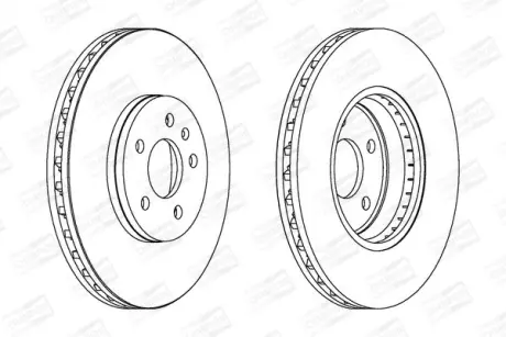 Диск тормозной передний (кртано 2) Audi A4 (B8), Q5 (08-11) CHAMPION 562511CH