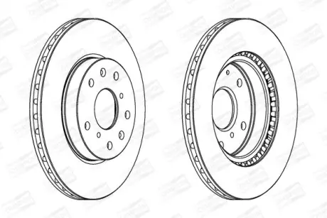 Диск гальмівний передній (кратно 2) Fiat Sedici (06-14)/Suzuki SX4 (06-), Vitara (LY) (15-) CHAMPION 562534CH