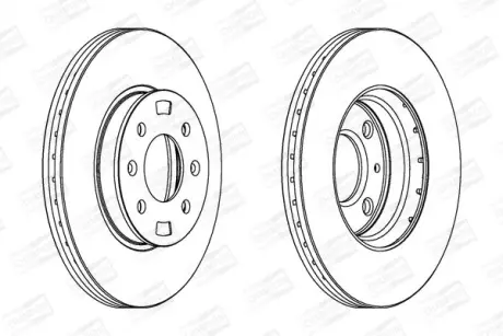 Диск гальмівний передній (кратно 2) Hyundai Accent III Saloon (MC) (05-12), Accent IV (RB) (10-) CHAMPION 562554CH