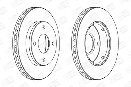 Диск гальмівний передній (кртано 2) Mitsubishi Colt VI/ Smart Forfour (04-06) CHAMPION 562575CH