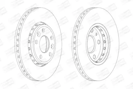 Диск тормозной передний (кртано 2) Renault Megane III, Scenic III, Fluence (10-) CHAMPION 562595CH