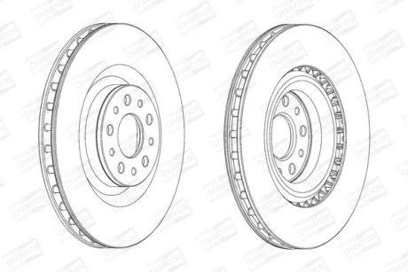 Диск гальмівний передній (кртано 2) Fiat Doblo (10-)/ Opel Combo (12-) CHAMPION 562760CH