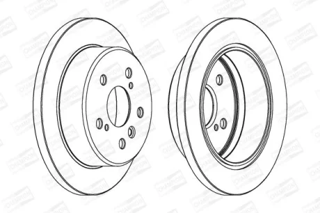 Гальмівний диск задн. Camry/Scepter/RX 91-06 компл. 2шт CHAMPION 562770CH
