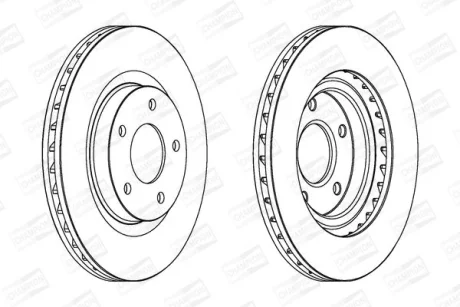 Диск гальмівний передній (кратно 2) Jeep Compass (06-), Patriot (07-17)/ Mitsubishi ASX (09-) CHAMPION 562790CH