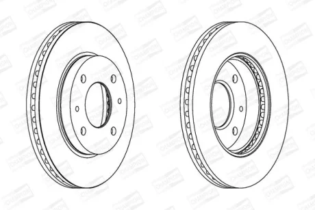 Гальмівний диск перед. Coupe/Elantra/Lantra/Matrix/Sonata 95-10 1.5-2.5 компл. 2шт CHAMPION 562806CH
