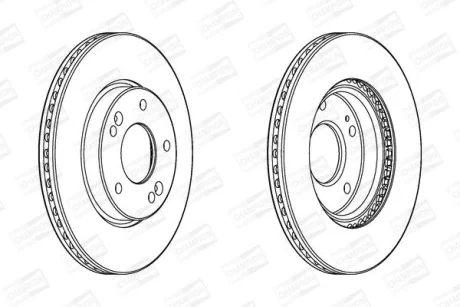 Диск тормозной передний (кртано 2) Hyundai Elantra (V,VI), i30 (11-)/ Kia Ceed (CHAMPION 562986CH