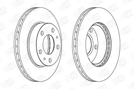 Диск гальмівний передній (кратно 2) Citroen Jumper Van (230L) (94-02) / Fiat Ducato (250_) (06-) CHAMPION 563021CH