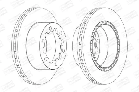 Диск тормозной задний (кратно 2) MB Sprinter (06-)/ VW Crafter (06-) CHAMPION 569138CH