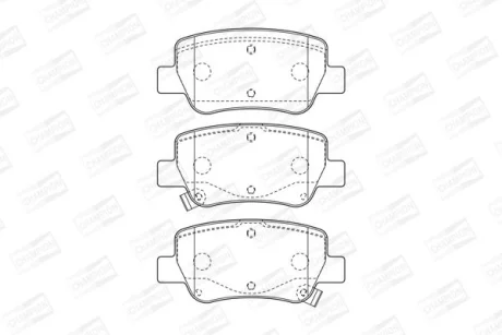 Колодки тормозные дисковые задние Toyota Avensis (T27) (08-18) CHAMPI CHAMPION 572627CH