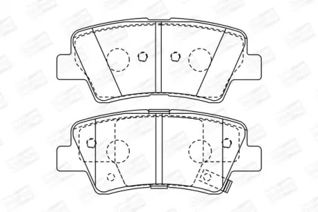 Колодки гальмівні дискові задні HYUNDAI ACCENT IV (RB) 10-, ACCENT IV Saloon (RB) 10- CHAMPION 572629CH