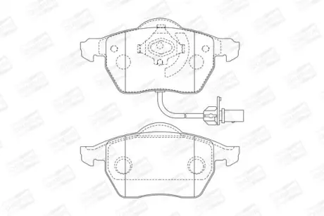 Колодки тормозные дисковые передние (с датчиками) Audi A4 (B5,B6), A6 (C5,C6)/ V CHAMPION 573037CH