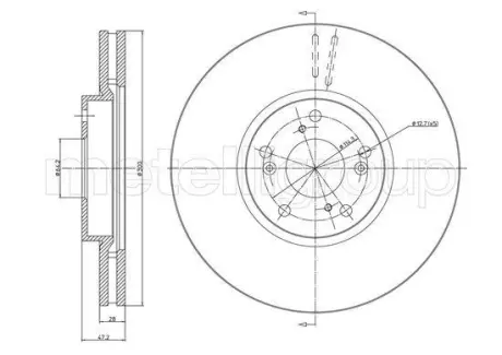 Диск гальмівний передній на Honda Accord 03- CIFAM 8001686C