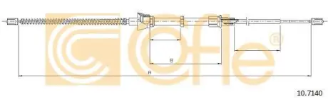 Трос ручних гальм (барабан) Seat Ibiza, VW Polo, 1 COFLE 107140