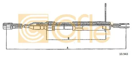 Трос ручного гальма задній лівий і правий на Mercedes 200-300 85>DB COFLE 10943