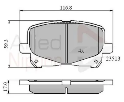 Колодка гальм. диск. toyota camry 2.2, 3.0 24v, 3 COMLINE ADB0904