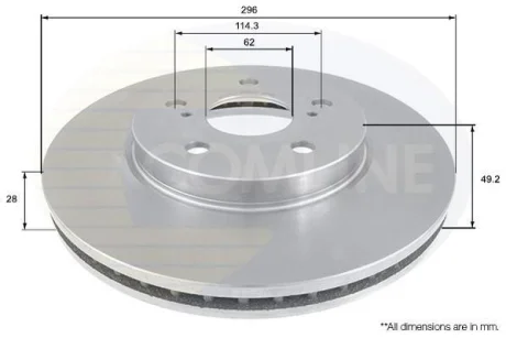 Comline - Диск гальмівний вентильований з покриттям COMLINE ADC01112V
