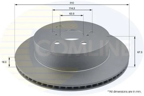 Comline - Диск гальмівний вентильований з покриттям COMLINE ADC01123V