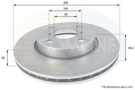 Comline - Диск гальмівний вентильований з покриттям COMLINE ADC01133V