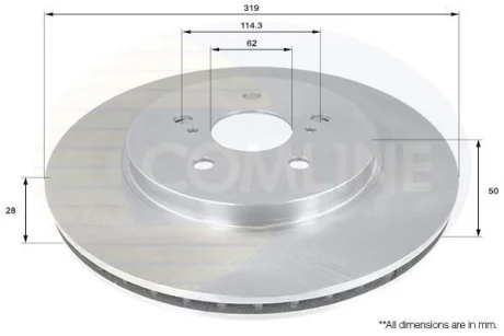 Comline - Диск гальмівний вентильований COMLINE ADC01158V