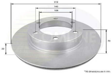 Comline - Диск гальмівний вентильований COMLINE ADC0184V