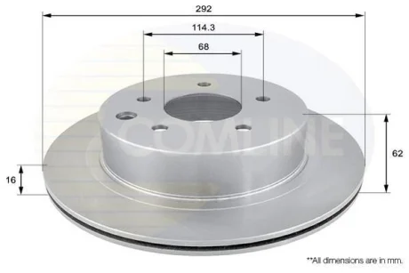 Comline - Диск гальмівний вентильований з покриттям COMLINE ADC0272V