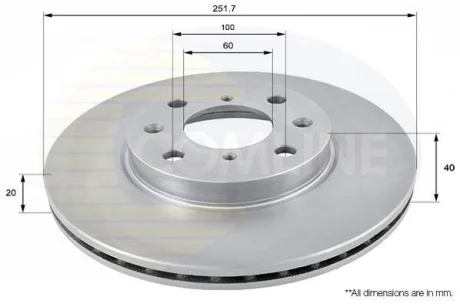 Comline - Диск гальмівний вентильований з покриттям COMLINE ADC0922V