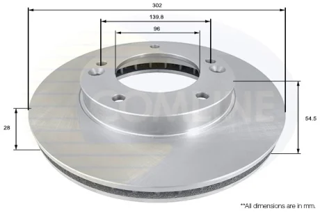 Comline - Диск гальмівний вентильований COMLINE ADC1051V