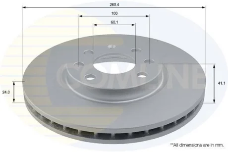Comline - Диск гальмівний вентильований з покриттям COMLINE ADC1112V