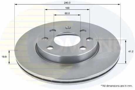 Comline - Диск гальмівний вентильований з покриттям COMLINE ADC1123V