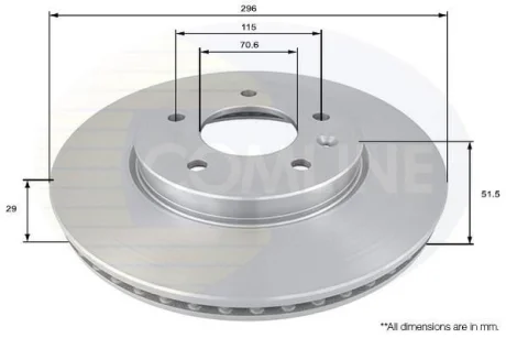 Comline - Диск гальмівний вентильований з покриттям COMLINE ADC1146V