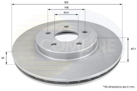 Comline - Диск гальмівний вентильований з покриттям COMLINE ADC1215V