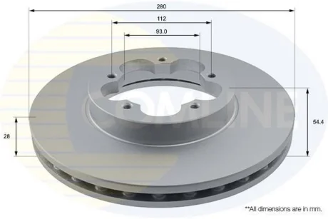 Comline - Диск гальмівний вентильований з покриттям COMLINE ADC1234V