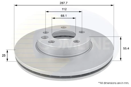 Comline - Диск гальмівний вентильований з покриттям COMLINE ADC1418V