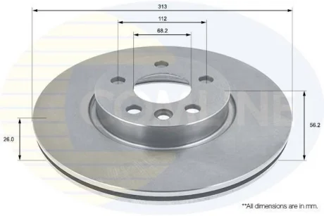Comline - Диск гальмівний вентильований з покриттям COMLINE ADC1441V