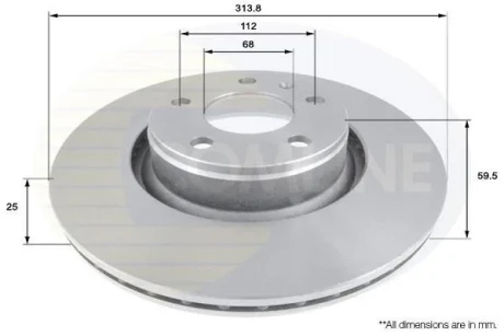 Comline - Диск гальмівний вентильований з покриттям COMLINE ADC1470V