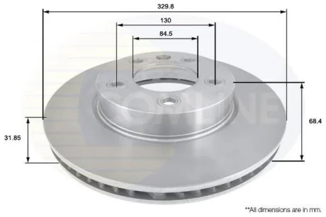 Comline - Диск гальмівний вентильований з покриттям (правий) COMLINE ADC1475V